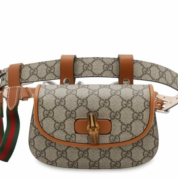 Gucci GG Supreme sac à main ceinture bambou ceinture cuir sangle