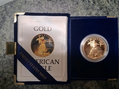 1986-W G$50 Gold American Eagle Proof 1 Oz. Coin w/ OGP (Box, CoA, Case)