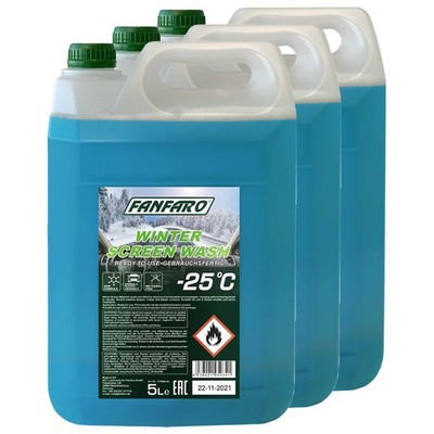 Winter-Scheibenreiniger (-25 °C) Fanfaro 3 X 5 Liter gebrauchsfertig Scheiben