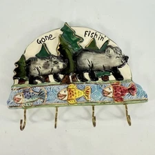 Blue Sky Heather Goldminc Cabin Lodge Bear Lake Gone Fishing 4 Hanger Key Hook