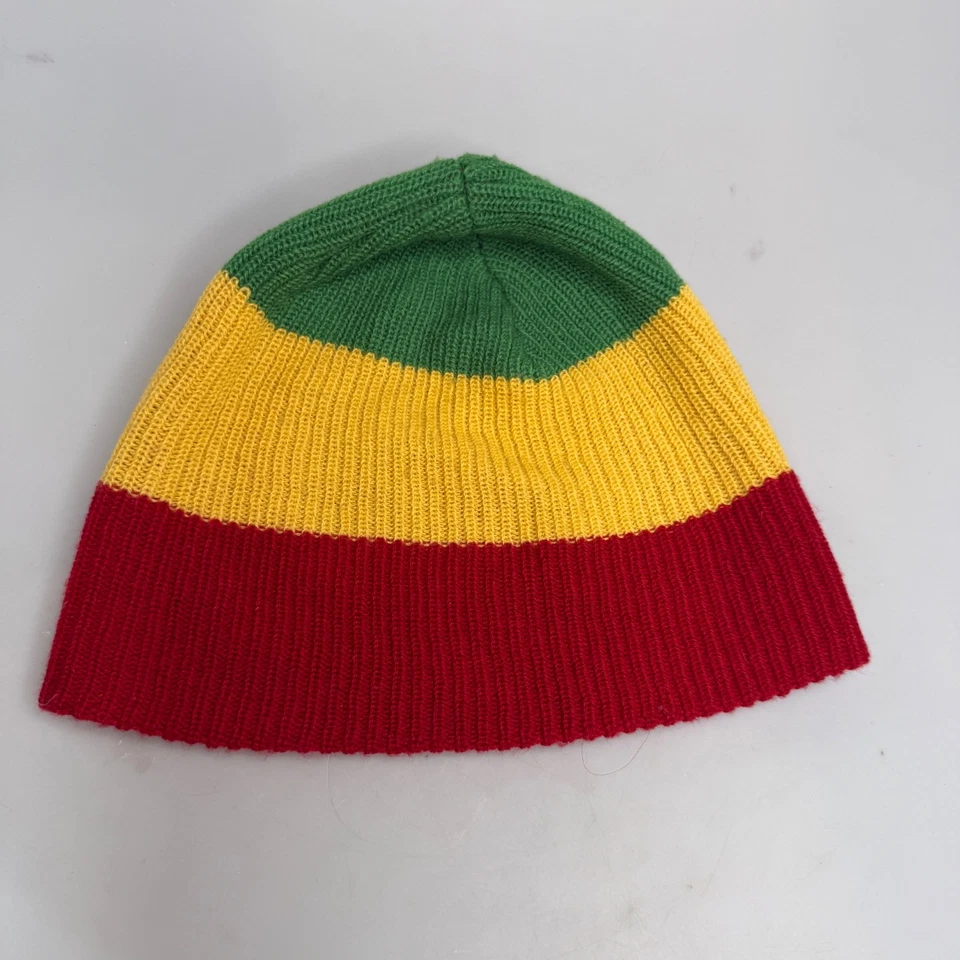 Dakine Green Yellow Red Striped Knit Beanie 100% Acrylic One-Size EUC - Image 4 of 4