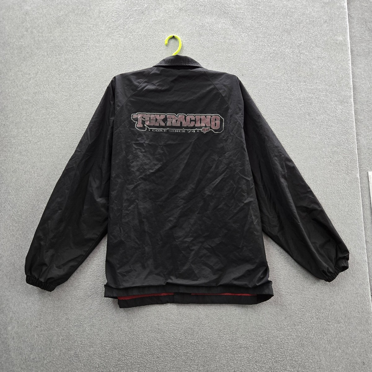 VINTAGE Fox Racing Men Jacket XL Black Y2K Logo Activewear Snap