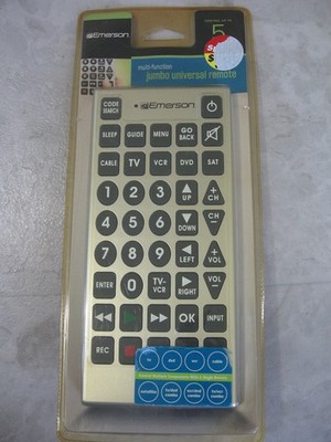 NEW, SEALED EMERSON JUMBO UNIVERSAL REMOTE CONTROL - Multi-Function 5 Devices