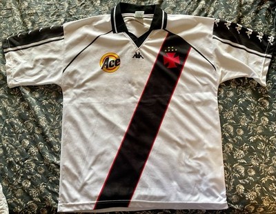 VASCO da GAMMA Vintage 1999 Collared Soccer Futbol Jersey L  White BRAZIL 10