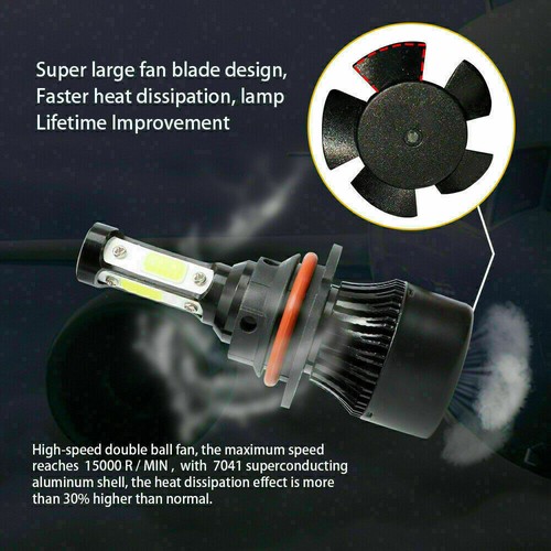 For Ford F-150 F-250 F-350 Super Duty 9007 4 Sides LED Headlight Bulbs Kit Hi/Lo - Picture 2 of 12