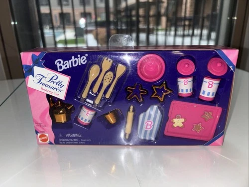 MIB Vintage Barbie Pretty Treasures Baking Set Tea kettle Cookies NRFB 14983