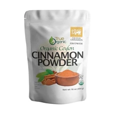 True Organic Ceylon Cinnamon Powder, 1 lb, Premium Grade, Gluten Free, USDA