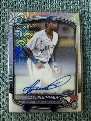 Topps 2025 Bowman Chrome Mojo Autograph #BMA-AN Arjun Nimmala Toronto Blue Jays
