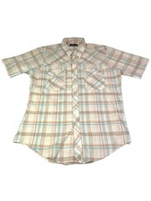VTG Essley Innovations Plaid Shirt USA Made Men M Western Ranch Short Sleeve 90s