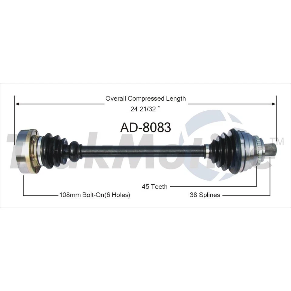 2X Front Left Right CV Axle Drive Shaft Joint Assembly For 1995 Audi A6 Quattro - Image 2 of 3