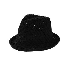 Unisex Fedora Straw Hat Roll Up Short Brim Sun Protection Hat Summer Beach