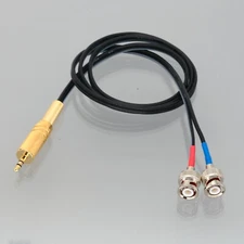 3.5mm stereo 1/8 TRS to +/- dual BNC Male Pro Audio Tester​ Splitter Cable 1~16'