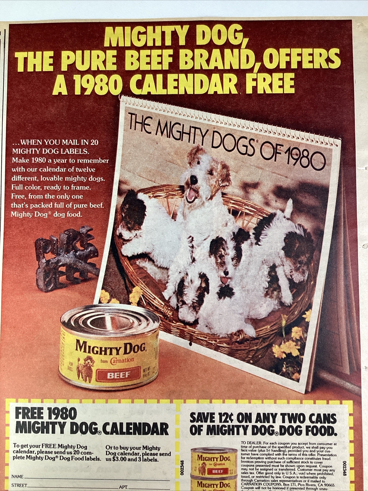 Atlanta Ga Print Ad 1979 Ajc Carnation Pico Rivera Ca Calendar