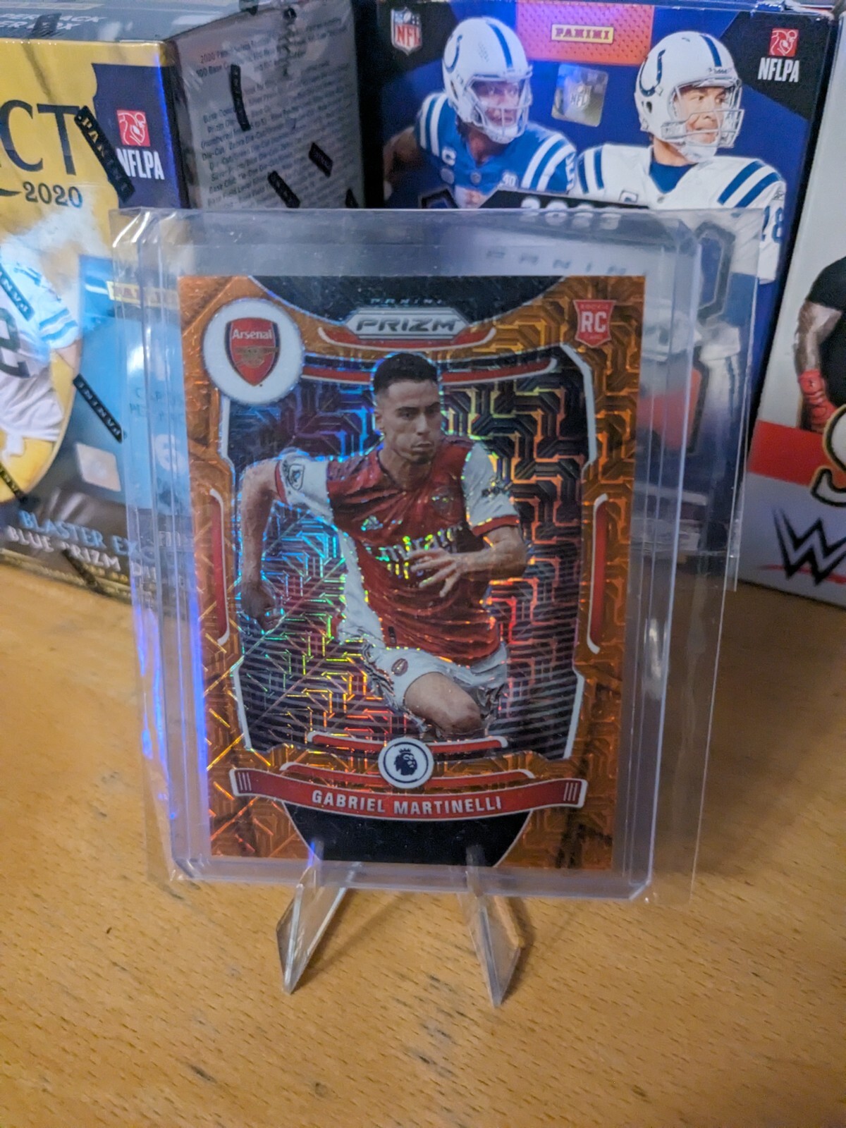 2021-22 Panini Prizm Premier League Gabriel Martinelli Orange Mojo RC #203!