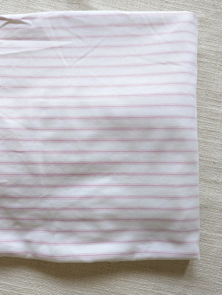 RALPH LAUREN Flannel Pink White Stripe Fitted Sheet Full Size Read Vintage - Image 2 of 4