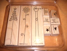 NEW Stampin' Up! Nice & Narrow 2003 Stampin' Up! Set of 9 Stamps Retired