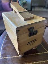Esquire Shoe Valet Deluxe Vintage Wooden Shoe Shine Box Dovetail Wood Latch