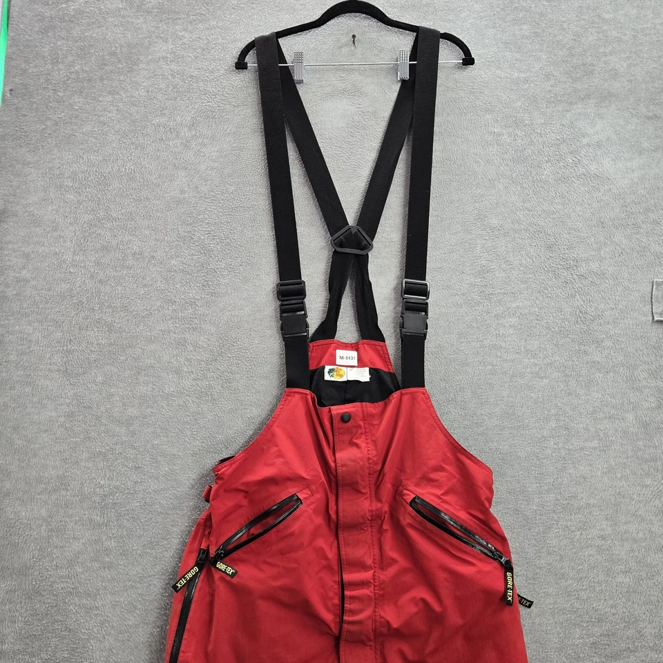 Bass Pro Shops Men Overall M Red Nylon Rain Bib Gore Tex Pro Qualifier Fishing - Image 4 of 4