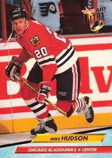 MIKE HUDSON 1992-93 Fleer Ultra #37 Chicago Blackhawks NHL Hockey Card