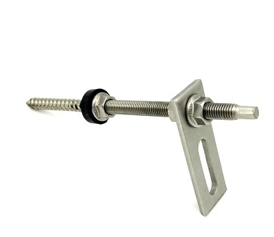 BAUZONE24 Stockschrauben mit Adapterblech M10 x200mm Solar 10 x Set Photovoltaik