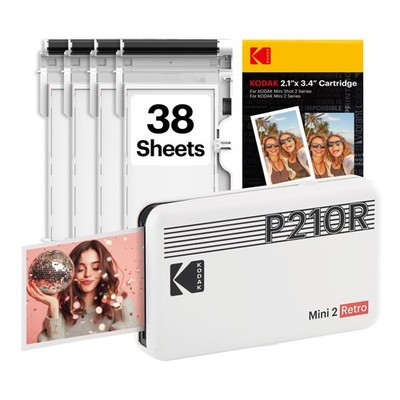 KODAK Mini 2 Retro 2x3 Mobiler Fotodrucker 38 Blatt Bluetooth Telefon Drucker