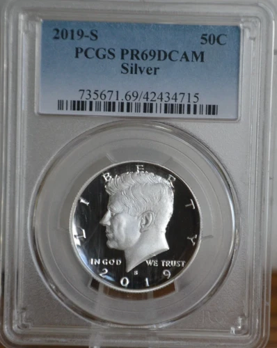 2019-S Proof 90% Silver JFK Half Dollar 1 oz Silver PCGS PR69DCAM