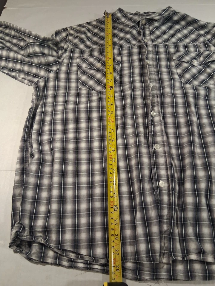 Элитная рубашка MMA для взрослых размер XL серая тень клетчатая вышитая сальбационная на пуговицах - Изображение 4 из 4