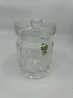 Vintage Waterford Crystal Honey Mustard Jar & Lid & Original STICKER 5"H Rare