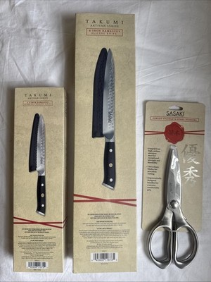 Sasaki Takumi Japanese Stainless Steel Slicing Knife 8 Inch & 5.5 With Scissors