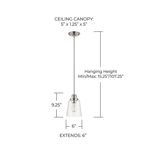 Capital Lighting 3718-135 6"W Mini Pendant - Picture 7 of 14