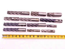 LOT OF HSS AND COBALT ROUGHING END MILLS 1 1/4 AND SMALLER SHANKS MACHINIST