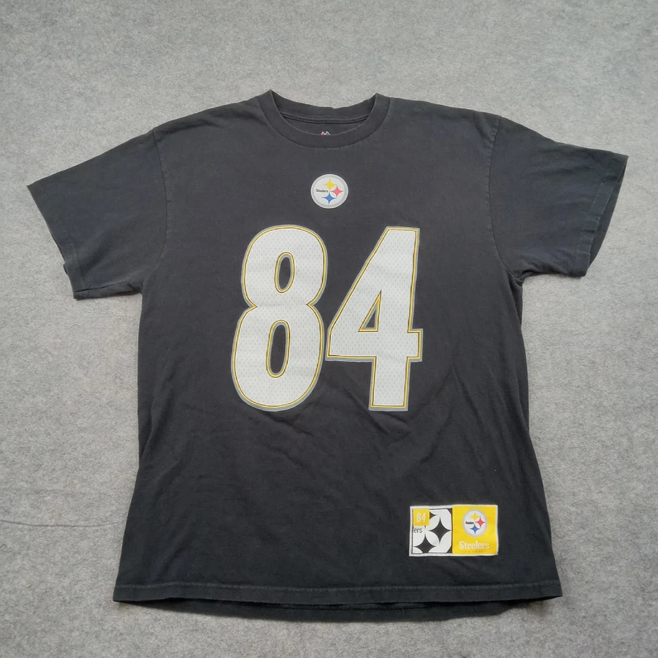 Camiseta Pittsburgh Steelers Para Hombre Grande Negra NFL Fútbol Antonio Marrón Jersey 84 Foto 2 de 4