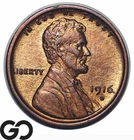 1916-D Lincoln Cent Wheat Penny, Choice AU++/Unc, Better Date