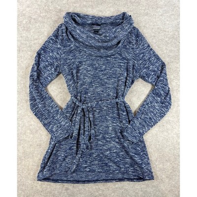 Oh Baby by Motherhood Maternity Space Dye Blue Lightweight Sweater Tie Waist L