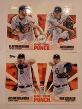 2023 Topps One-Two Punch Insert 2 Card Lot Kershaw/Greinke & Verlander/Scherzer