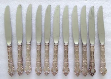 1907 Vintage Watson Sterling Meadow Rose 8 1/2" Dinner Knife, No Mono @