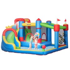 6-in-1 Inflatable Bounce House Outdoor Toy, Inflatable Water Slide for Kids