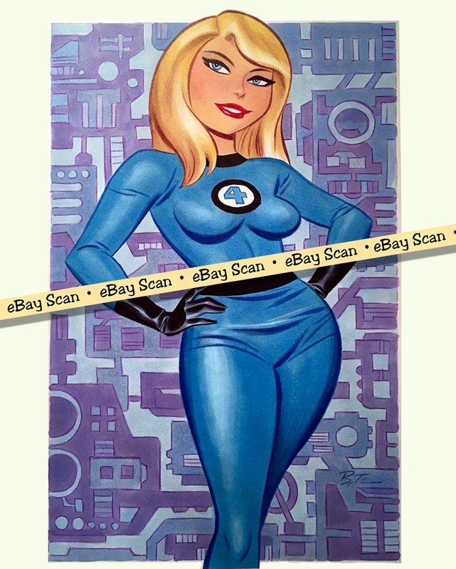 Rare! FANTASTIC FOUR Cartoon Color 8 X 10 Photo MARVEL COMICS Sue Storm