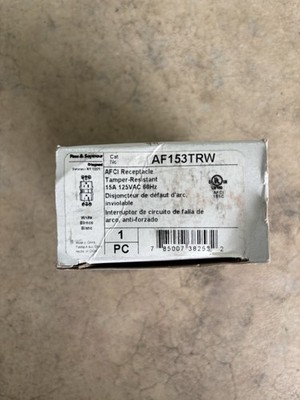 Legrand Pass & Seymour AF153TRW AFCI Receptacle, 125 V, 15 A, TR, White