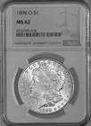 1898-O  $1  MORGAN SILVER DOLLAR  "NEW ORLEANS"  NGC MS62  #8703390-018