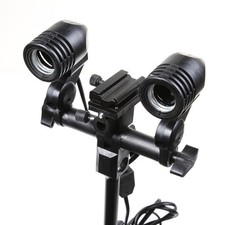 Dual E27 Swivel Bulb Holder Hot Shoe Flash Mount Adapter For Umbrella Speedlight