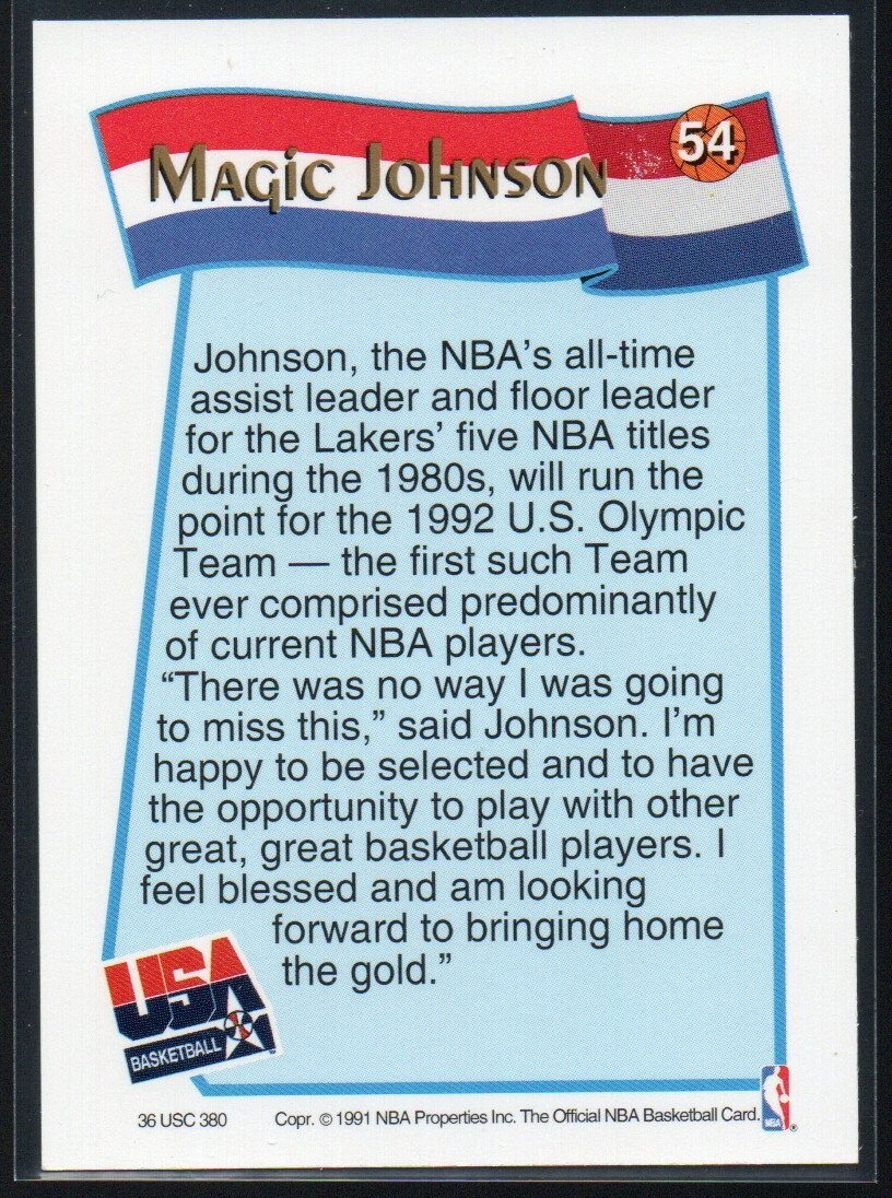 Magic Johnson 1991-92 Hoops McDonald's #54 USA Basketball Dream