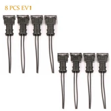 8 Pcs Fuel Injector Connector Wiring Plugs Clips Fit Ev1 Obd1 Pigtail Cut Splice