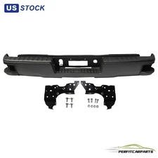 Black Rear Step Bumper Assembly For 2014-2018 Chevy Silverado GMC Sierra 1500