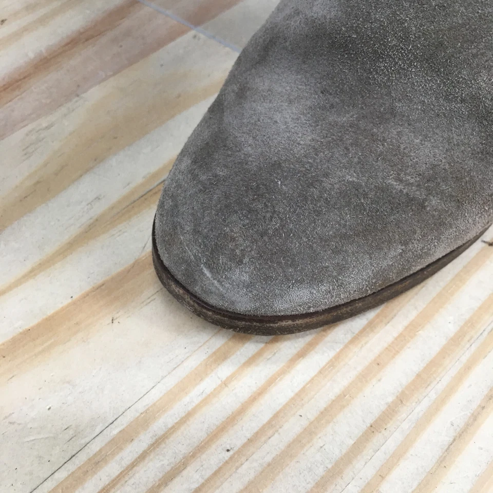 J.Crew Botas Mujer 6 Botines Gris Gamuza Cuero Cremallera Lateral Informal Tacón Bloque Foto 4 de 4