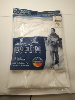 Indera Full Cut 100% Cotton Rib Knit Thermal Pant’s Bottoms Men XL (42-44)  New! - Main Image