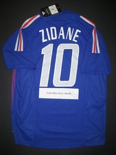 New 2002-2004 Adidas Authentic France Zinedine Zidane Home Jersey Shirt Kit