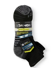 AND1® Men's Pro Platinum Quarter Socks 6-Pack " FRESH~HIGH PERFORMANCE "
