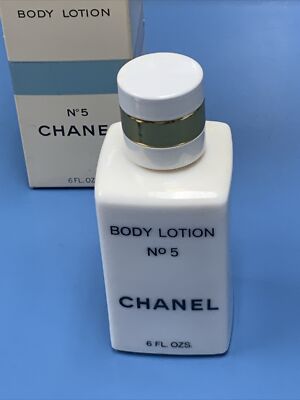 Vintage CHANEL No. 5 Body Lotion 6 Fl Oz Milk Glass Bottle Full | eBay