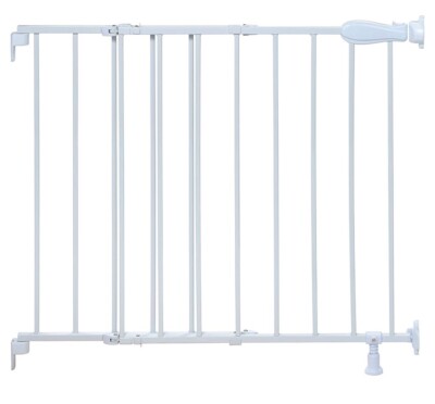 Summer Infant Top of Stairs Simple to Secure Metal Baby Gate, White Metal Finish